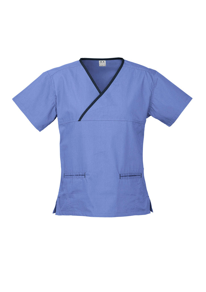Contrast Womens Crossover Scrub Top