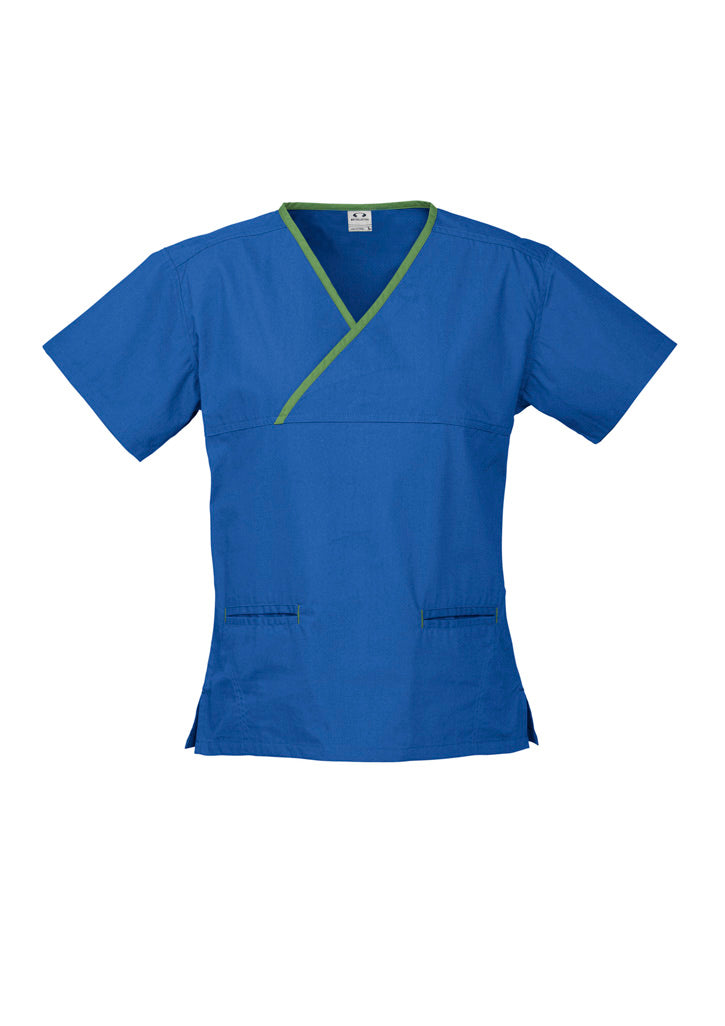 Contrast Womens Crossover Scrub Top