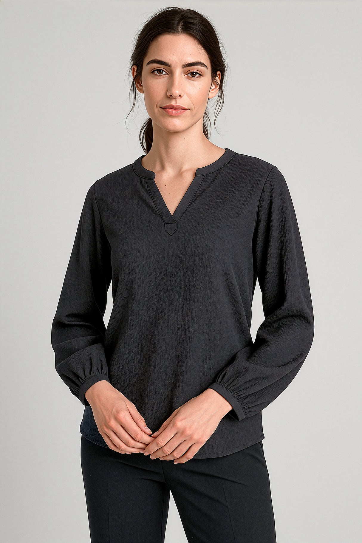 Ruche Long Sleeve Blouse