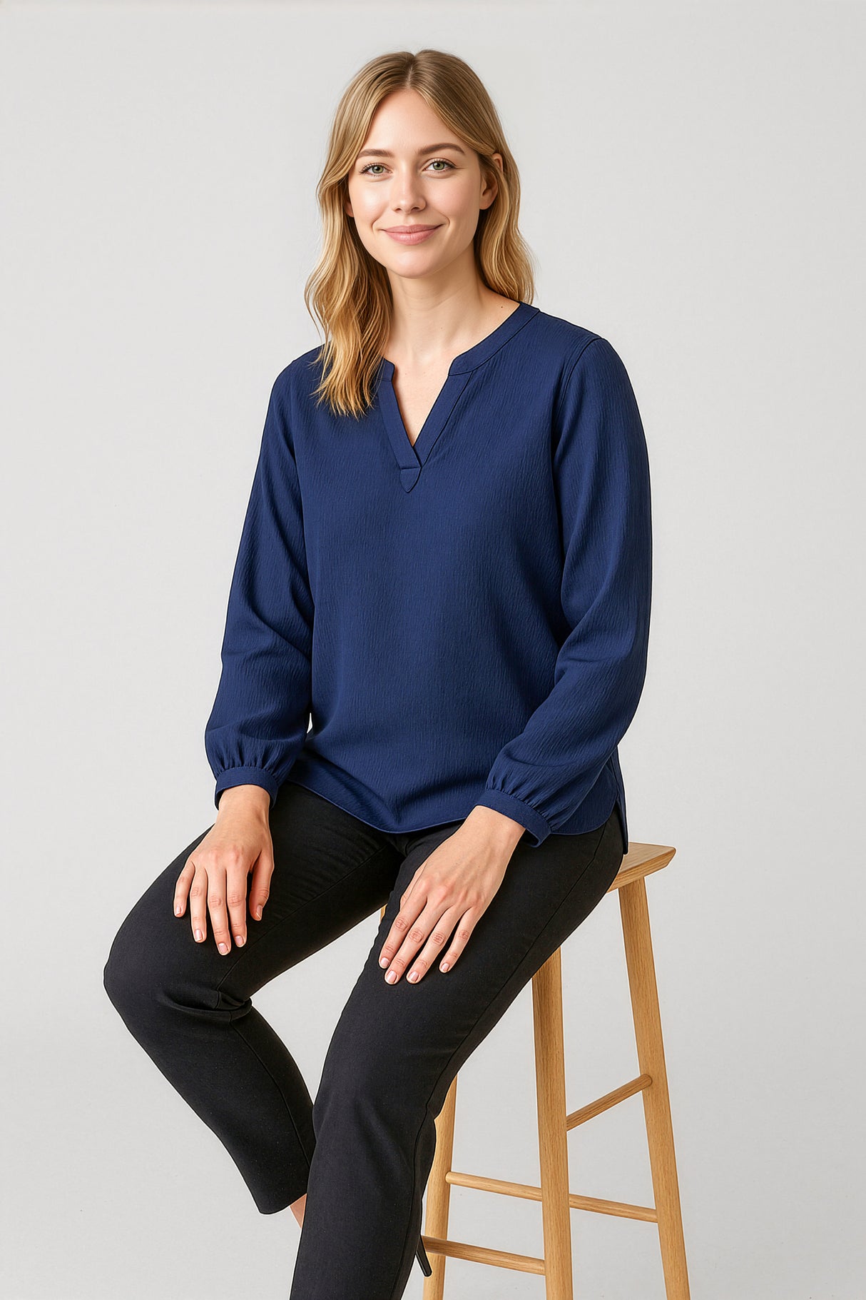 Ruche Long Sleeve Blouse