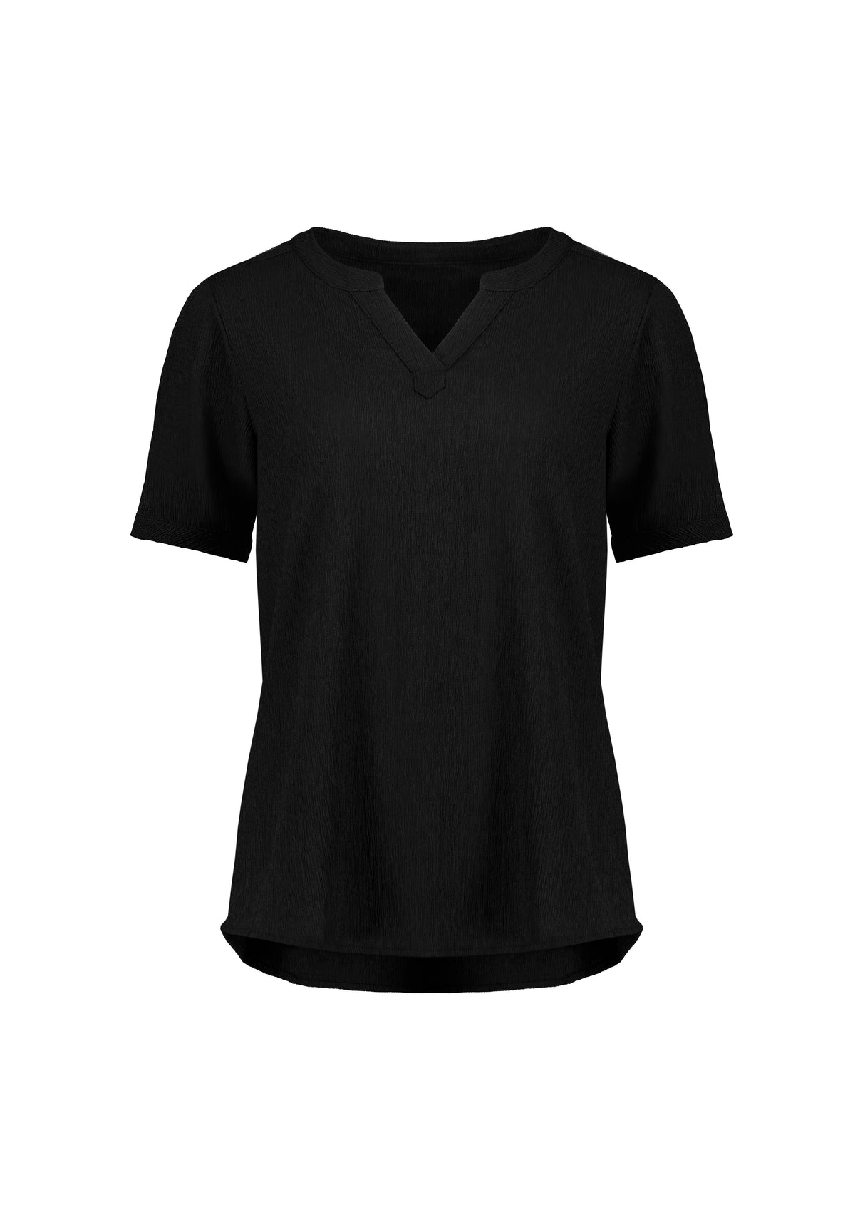 Ruche Short Sleeve Blouse Black 6