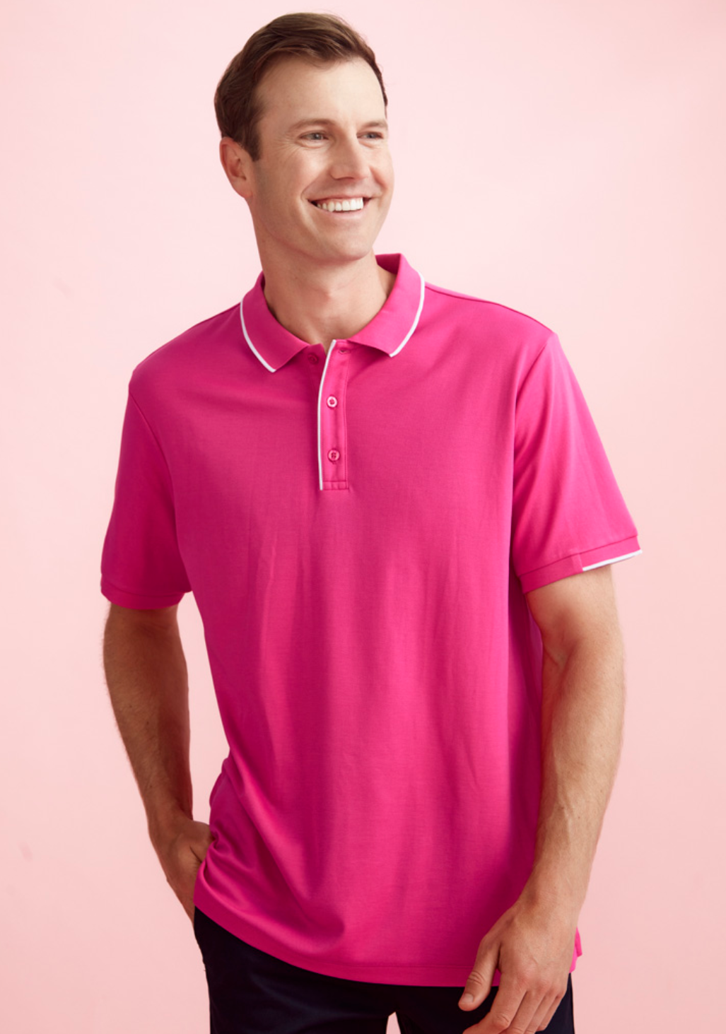 Mens Pink S/S Polo Pink XS