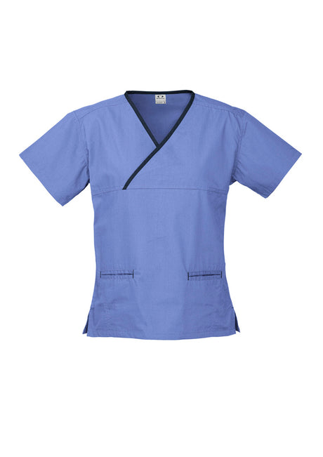 Contrast Womens Crossover Scrub Top