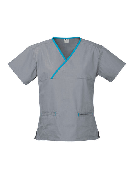 Contrast Womens Crossover Scrub Top