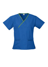 Contrast Womens Crossover Scrub Top