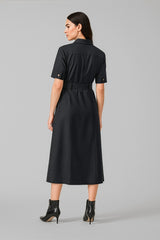Adele Shirt Midi Dress S/S Black 6