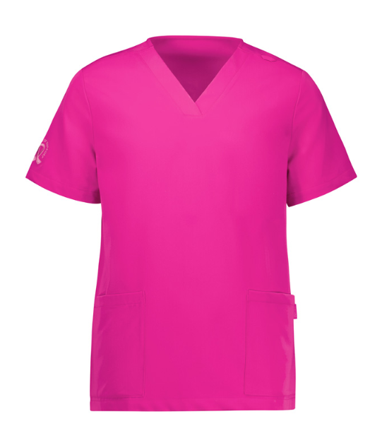 Pink Ribbon Womens V-Neck Scrub Top