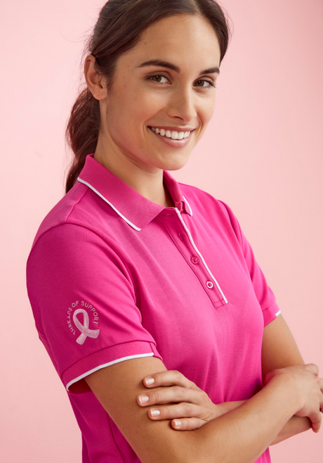Womens Pink S/S Polo Pink