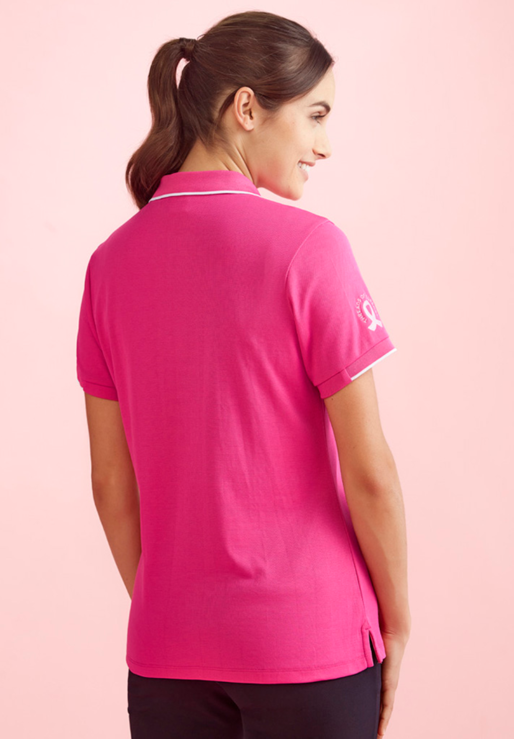 Womens Pink S/S Polo Pink