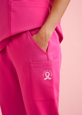 Pink Ribbon Jogger Scrub Pant Pink