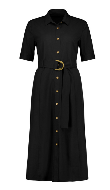 Adele Shirt Midi Dress S/S Black 6